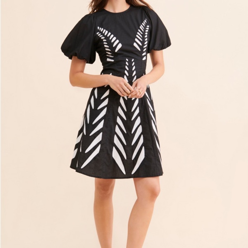 Banjanan Gracia Black and White Mini Dress